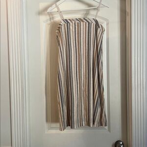 Anthropologie Striped Dress - Cream, Brown, Black